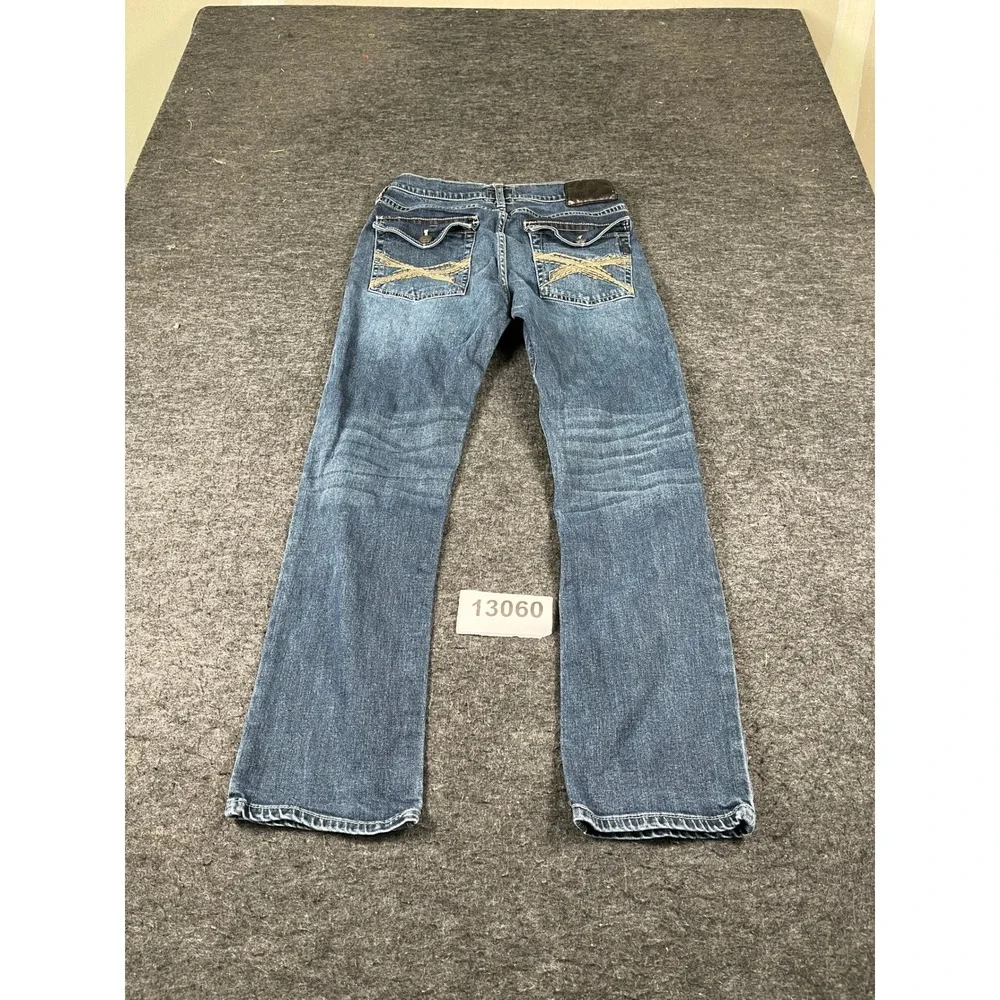 Rock & Republic Straight Jeans Mens 30x30 Blue Excellent Embroidered Pockets